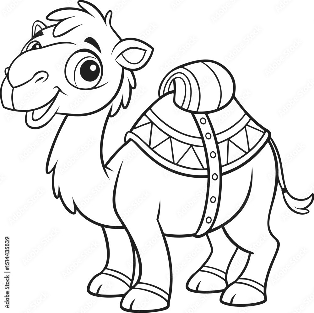 Obraz premium A camel vector art for children coloring book