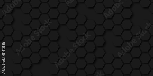 Wallpaper Mural Dark Hexagon Background Geometric Seamless Tech Pattern Honeycomb Shapes Matte Surface Background Design. Torontodigital.ca
