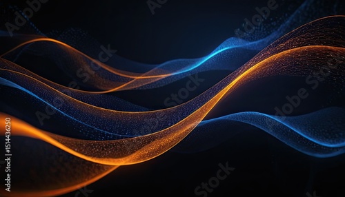 Abstract wave motion pattern on dark blue background wallpaper for digital technology AI Generated
5
