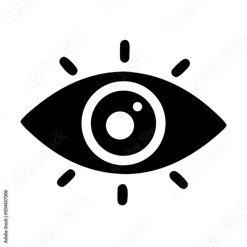 All-Seeing Eye Icon – Black Vector Esoteric Symbol

