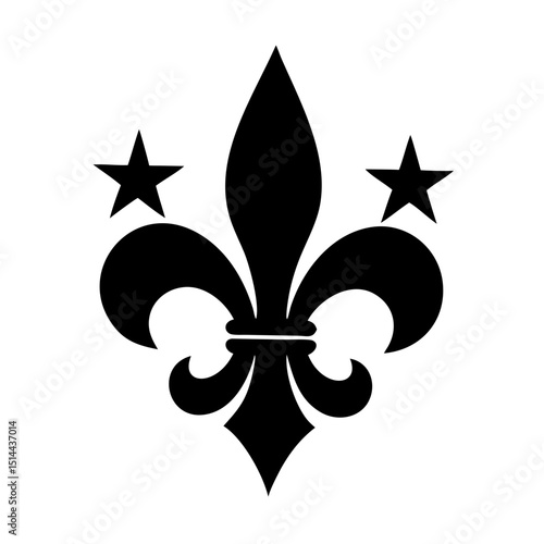 Gothic Fleur-de-Lis Icon – Elegant Black Vector Emblem

