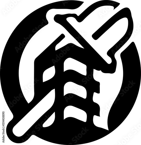 sketch vector illustration silhouette design icon logo symbol construction company house building