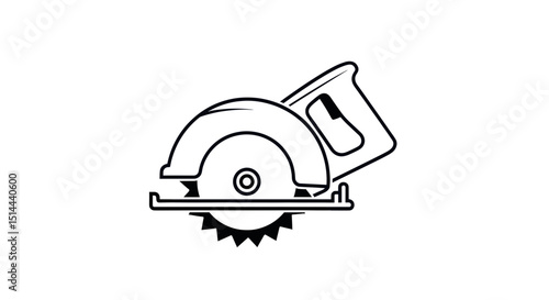 Circular Saw Tool with Angled Blade Attached to a Workbench Focusing on Woodworking Tasks