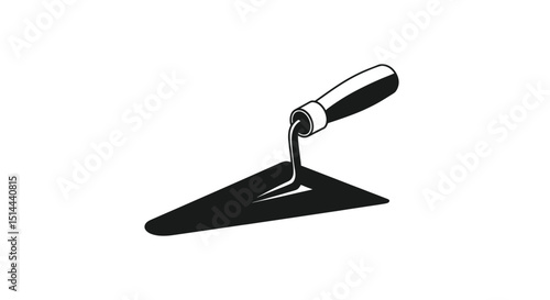 Trowel Silhouette in Black And White Construction Tool Icon Minimalist Design For Building Repair And Home Improvement Projects