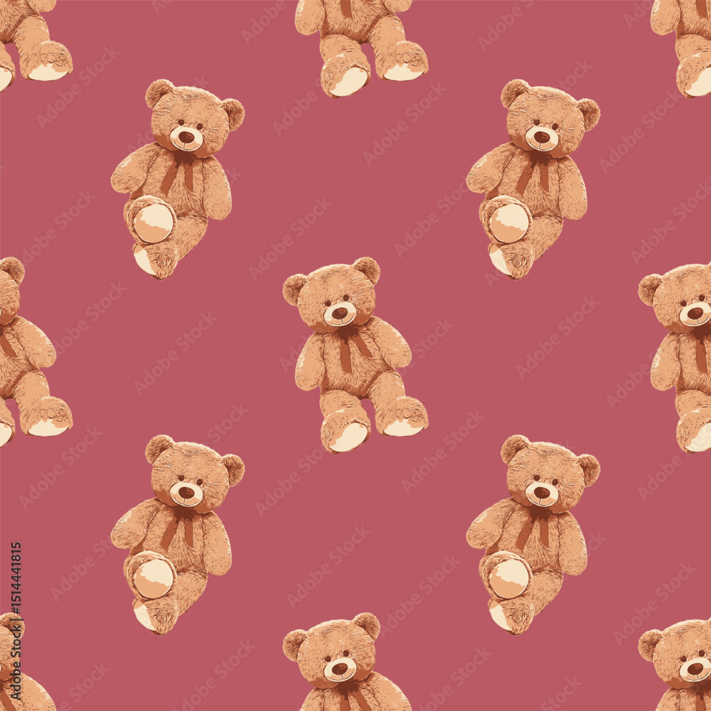 Seamless Teddy Bear Pattern 05 June 2025 Seamless Teddy Bear Pattern 05 June 2025