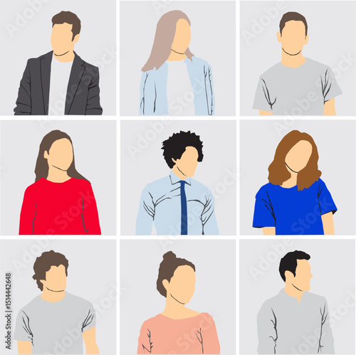 set of business people icons profile
