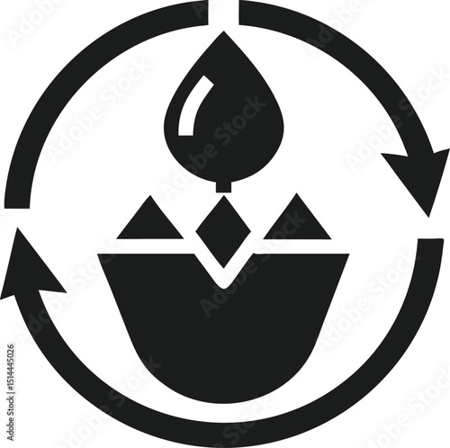 Free Download Black infographic icon representing environmental sustainability and process cycling - GFXLoad