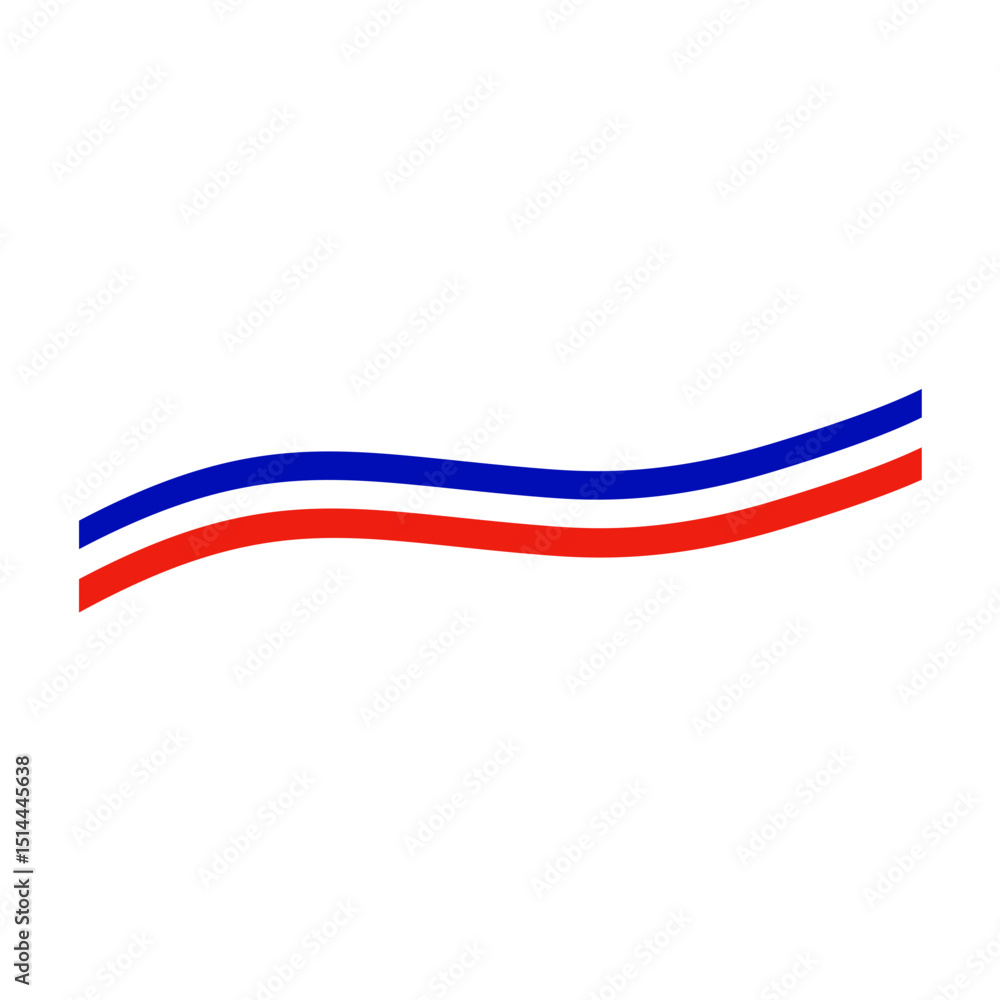 Obraz premium French flag vector illustration. Wavy flag icon