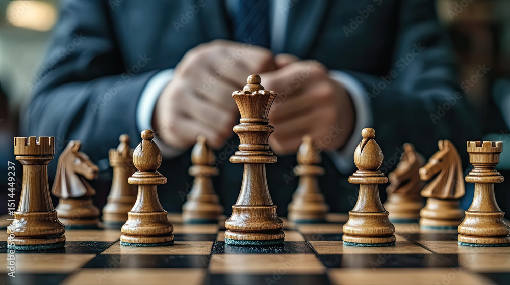 Strategic Chess Game with Player in Professional Setting Strategic Chess Game with Player in Professional Setting