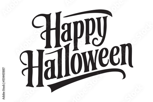 Happy Halloween vector text banner illustration. Happy Halloween design, background graphic. Featuring black and orange bats suitable for placing over Halloween cards, social media and poster designs