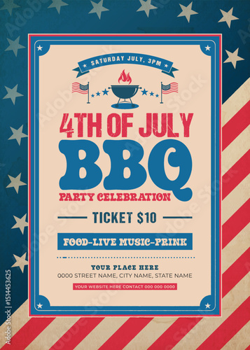 Independence Day Barbecue Invitation Design