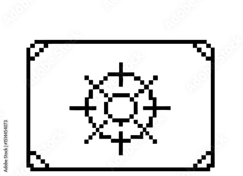 Close up top down view of pixel gas ring on a hob revealing intricate design elements