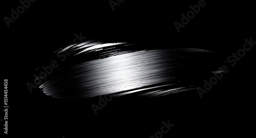 Metallic silver detail, Silver shiny stripe, Silver paint highlight, Silver brush smear, Metallic paint texture, Silver artistic line, Chrome shimmer stroke