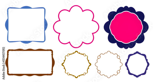 colorful border illustration, linear frame clipart, abstract doodle frame, vibrant frame vector, geometric line sketch, bright frame illustration, playful border frame, hand-drawn line artwork, minima