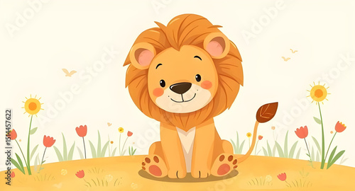 Lion animated cartoon for kids, Cute lion cartoon, Baby lion animation, Funny lion for children, Lion cub cartoon vector, Jungle lion cartoon, Happy lion illustration, Friendly lion character, Lion fo