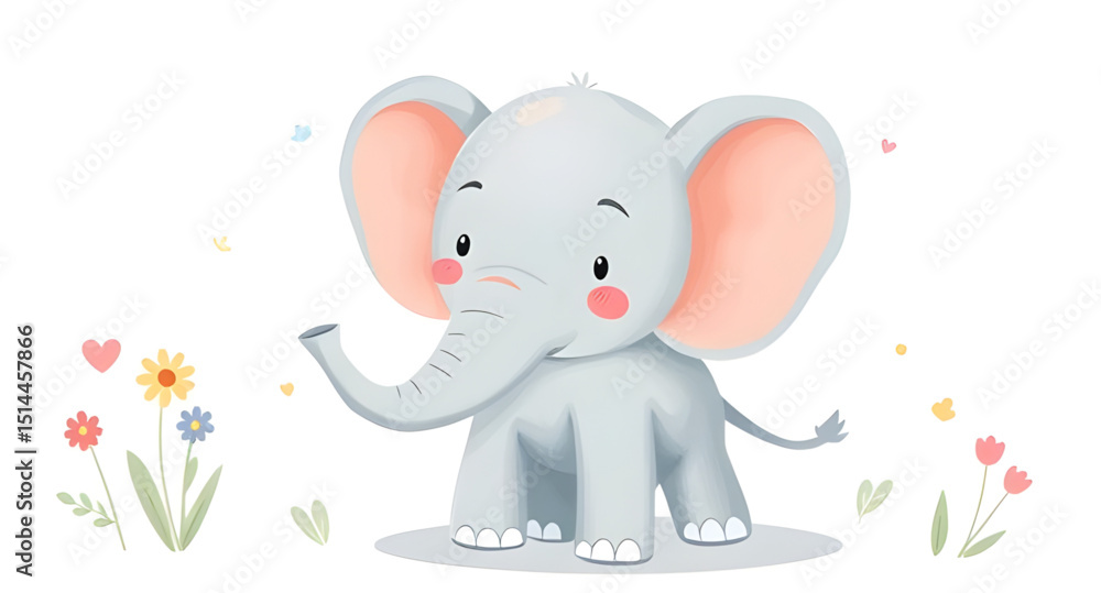 Fototapeta premium Elephant cartoon art