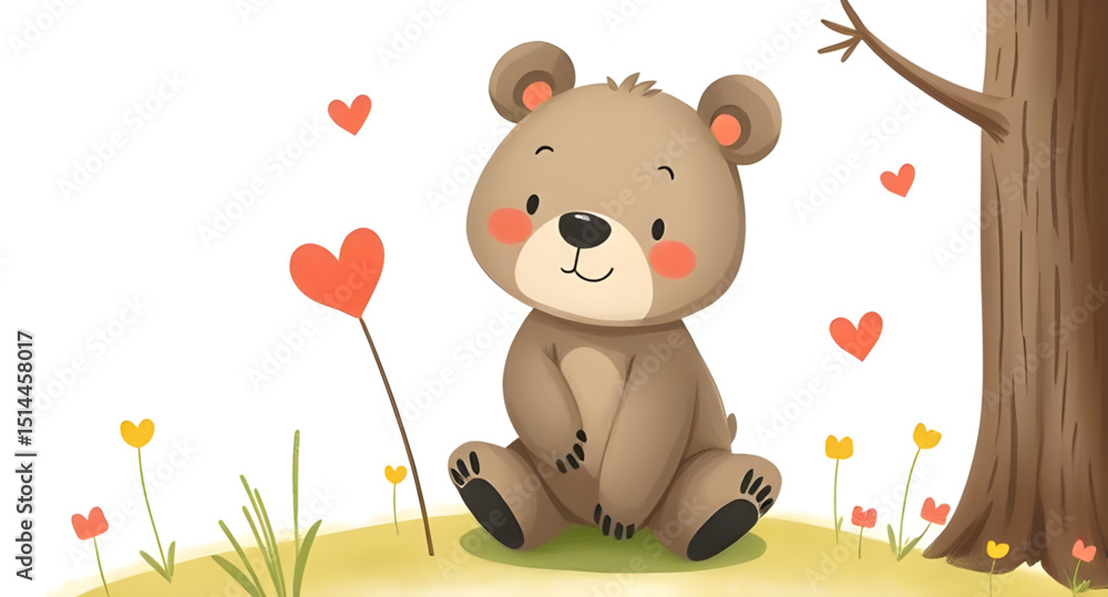 Obraz premium Teddy bear sitting