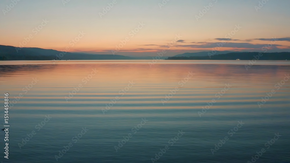 Fototapeta premium Serene Lake Sunset Landscape