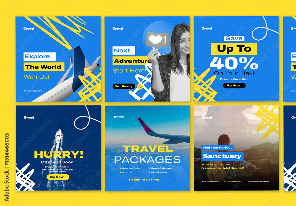 A Captivating Travel Social Media Post Stock Template | Adobe Stock