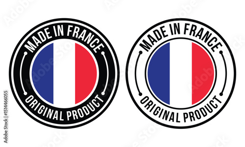 Made in France. Fabriqu? en France design vector template