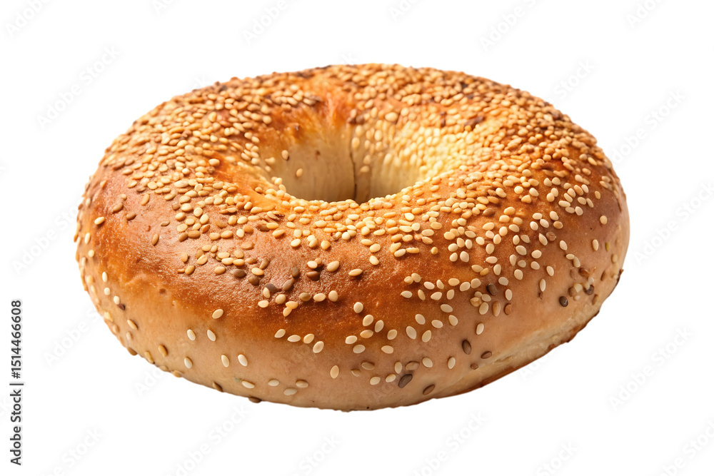 Sesame bagel isolated on white background. Sesame bagel isolated on white background.