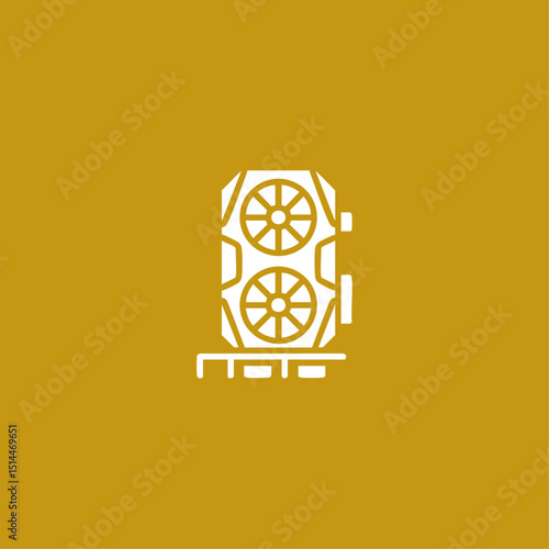 Graphic card icon logo flat vector design