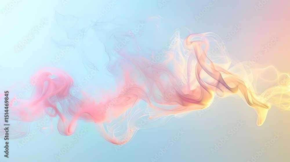 Fototapeta premium Abstract Fluid Art Background with Pink and Golden Smoke