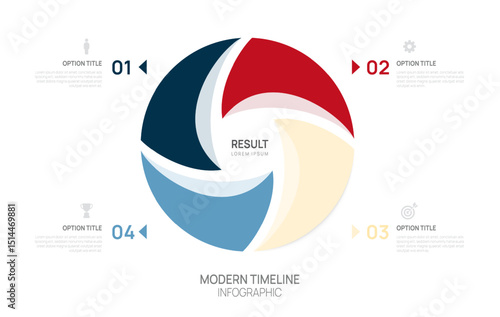 Venn diagram infographic circle chart template for business start up presentation with venn diagram elements vector illustration.