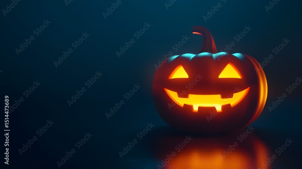 Glowing Jack o Lantern Icon in Minimalist Isometric Halloween Glowing Jack o Lantern Icon in Minimalist Isometric Halloween