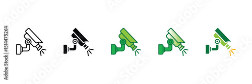Cctv Icon Set Multiple Style Collection