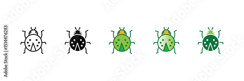 Software Bug Icon Set Multiple Style Collection