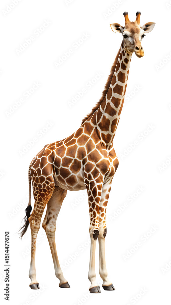 Naklejka premium giraffe isolated on white background,PNG