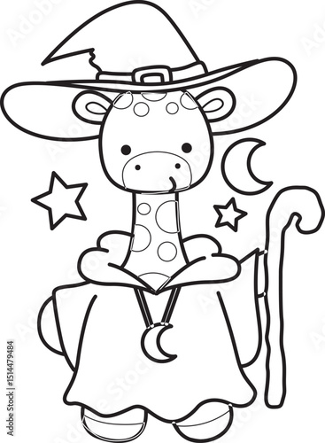Outline of Cute giraffe animals with various activities.
Lineart of Funny sticker of Giraffe animal kids.