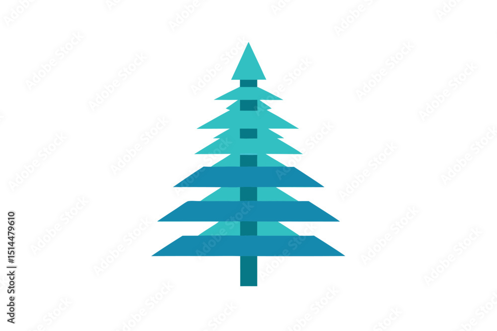 Obraz premium Arctic pine tree organizer with minimalistic design vector art illustration