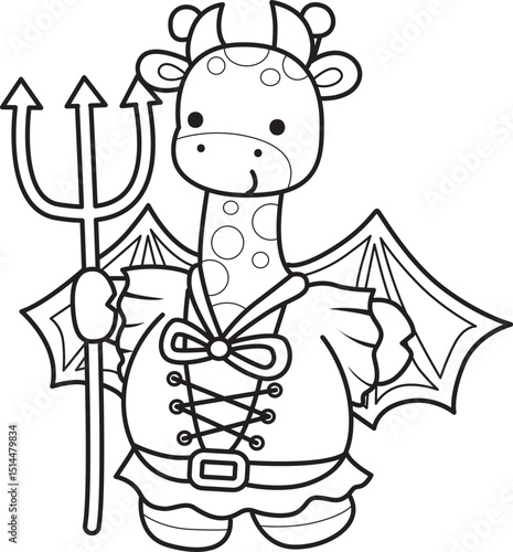 Outline of Cute giraffe animals with various activities.
Lineart of Funny sticker of Giraffe animal kids.