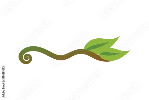 Curly leaf belt with elegant natural design vector art illustration