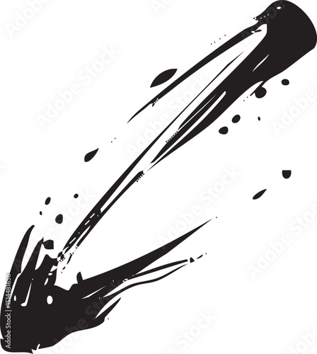 筆で描いた和風な墨の飛び散り飛沫素材