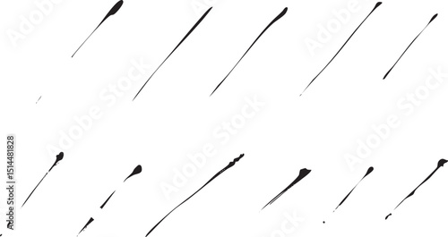 墨の飛び散り線・飛沫・飛び散り和風装飾素材