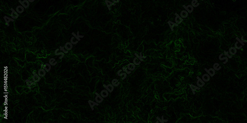 Abstract digital background with faint, glowing green electric lines and fluid. Mysterious, eerie, and atmospheric mood. Organic swirls resembling fog or ethereal energy currents.