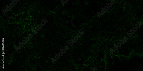 Abstract digital background with faint, glowing green electric lines and fluid. Mysterious, eerie, and atmospheric mood. Organic swirls resembling fog or ethereal energy currents.