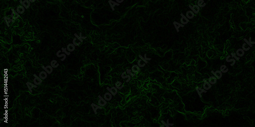 Abstract digital background with faint, glowing green electric lines and fluid. Mysterious, eerie, and atmospheric mood. Organic swirls resembling fog or ethereal energy currents.