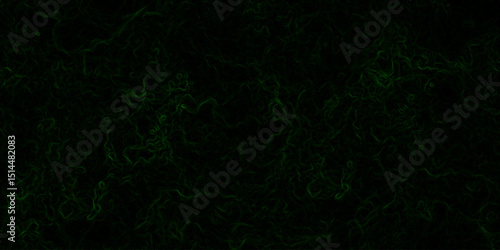Abstract digital background with faint, glowing green electric lines and fluid. Mysterious, eerie, and atmospheric mood. Organic swirls resembling fog or ethereal energy currents.