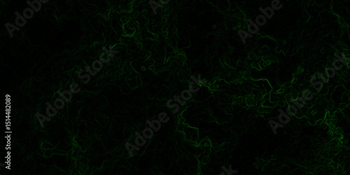 Abstract digital background with faint, glowing green electric lines and fluid. Mysterious, eerie, and atmospheric mood. Organic swirls resembling fog or ethereal energy currents.