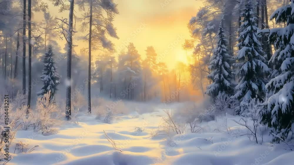 Snowy Forest Landscape with Warm Morning Sunlight – Peaceful Winter Scenery for Nature Exploration, Travel, Relaxation, Christmas Backgrounds, and Seasonal Design Themes Snowy Forest Landscape with Warm Morning Sunlight – Peaceful Winter Scenery for Nature Exploration, Travel, Relaxation, Christmas Backgrounds, and Seasonal Design Themes