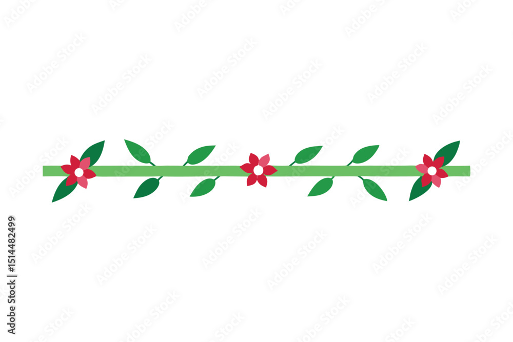 Fototapeta premium Floral pathway stripe creative design vector art illustration