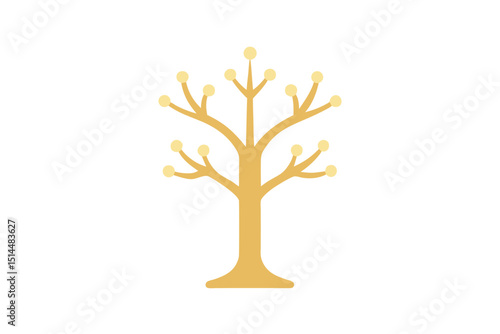 Ivory grove jewelry tree elegant vector art illustration