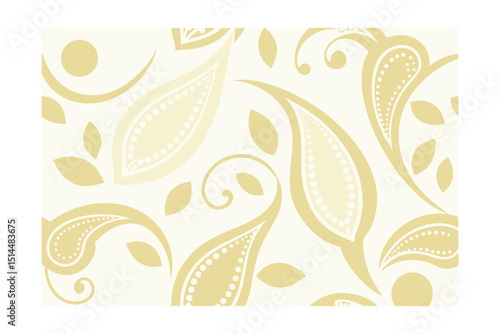 Ivory paisley garden classic vector art illustration
