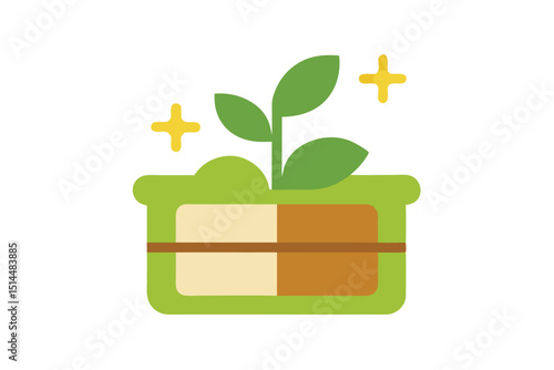 Magic sprout organizer botanical vector art illustration
