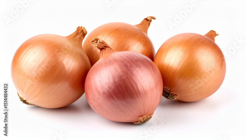 Wallpaper Mural Onion group with one red onion and three yellow onions isolated on white background, fresh and natural vegetable for cooking and healthy meals Torontodigital.ca