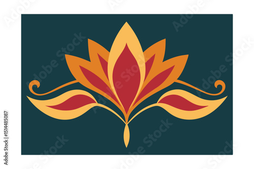 Opulent petal trail decorative vector art illustration